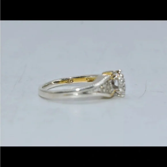 14k Gold - Silver Fill- Engagement Promise Ring - 1/10 CT White Diamond - Size 7 - Picture 7 of 15